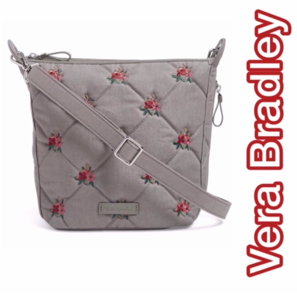 NWT VERA BRADLEY CARSON MINI HOBO CROSSBODY BAG in DENIM GRAY